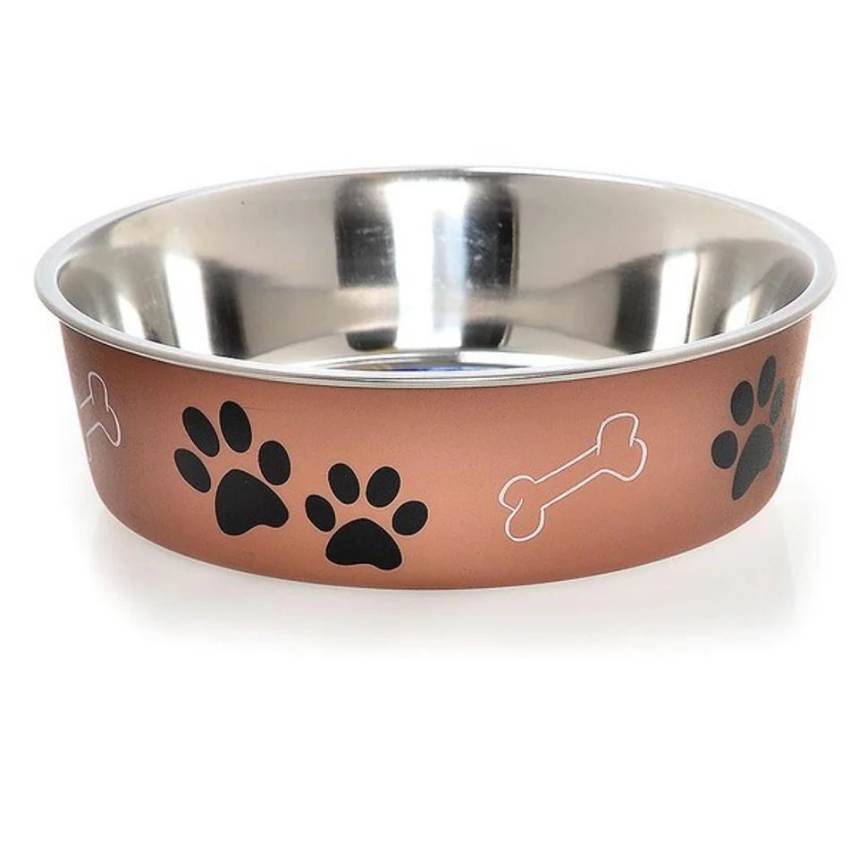 Copper Paws & Bones Pattern Bowls